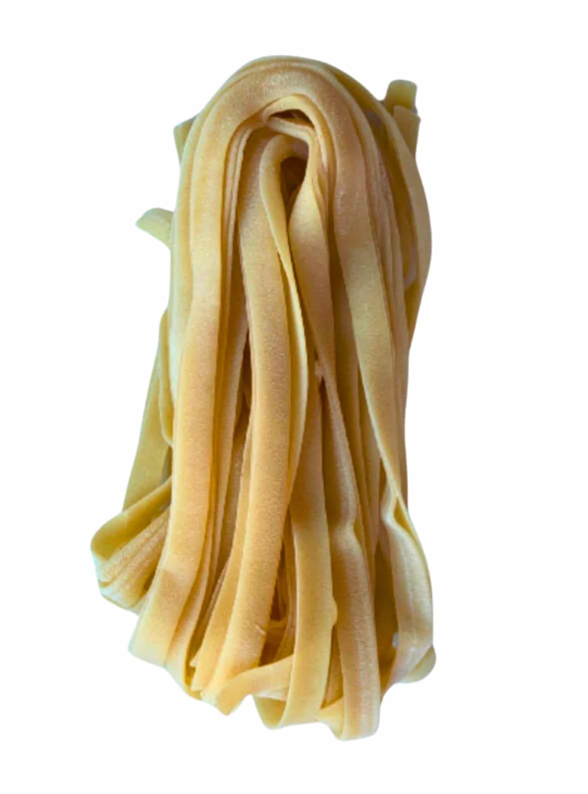 Sourdough fettuccine by VEDE Pasta, bronze-extruded flat ribbons frozen fresh for commercial kitchens.